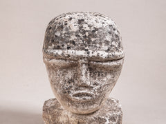 Carved Stone French Antique Head Sculpture