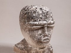 Carved Stone French Antique Head Sculpture