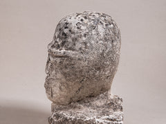 Carved Stone French Antique Head Sculpture