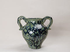 Blue Swirl Ceramic Pot