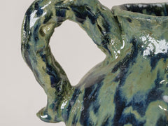 Blue Swirl Ceramic Pot