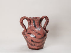 Maroon Swirl Ceramic Pot Small