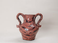 Maroon Swirl Ceramic Pot Small