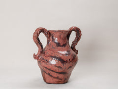 Maroon Swirl Ceramic Pot Small
