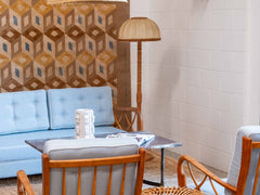 Mid Century French Ceramic Wall Light, Twin Arm - Chestnut