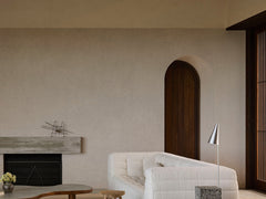 Conical Metal and Stone Lamp