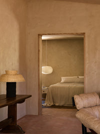 Embroidered Linen Bedspread, Ecru