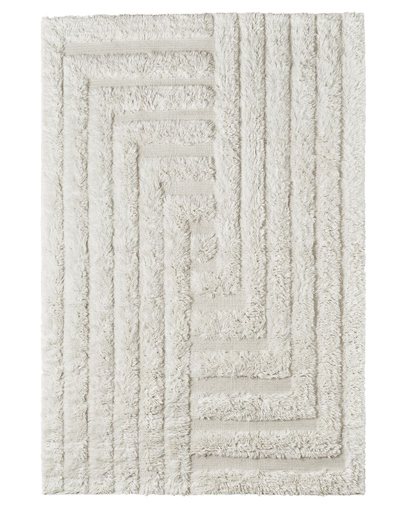 Shaggy Labyrinth Rug, White