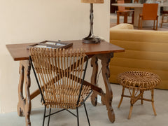 1950s Iron & Jute Table Lamp