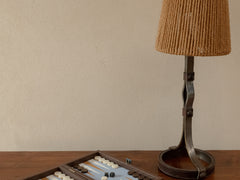 1950s Iron & Jute Table Lamp
