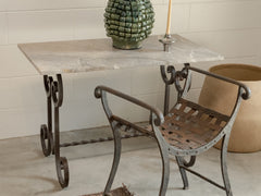 1940s Curved Metal Stool