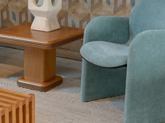 1980s Wooden Pedestal Side Table