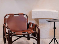 Tito Agnoli Cane & Leather Sling Armchair