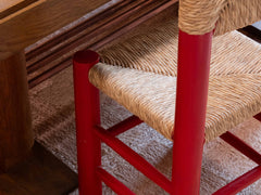 Mid Century Timber & Rush Dining Chair in the style Charlotte Perriand