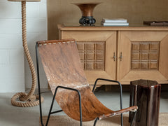 Geometrical Pawn Side Table - Dark Brown