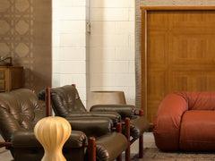 1970s Armchair in Spruce Leather