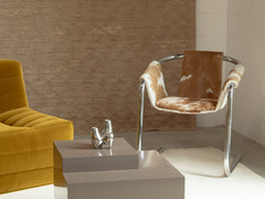 Chrome Cantilever Armchair in Cowhide