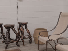 1930s Metal Sling Back Chair by Salvatore Bevelaqua