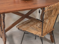 1960s Bamboo & Metal Chair atributed to Colette Gueden
