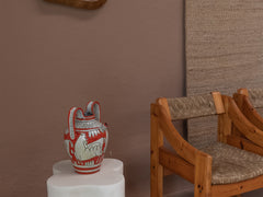 Mid-Century Pine & Straw Chair by Fratelli Montina