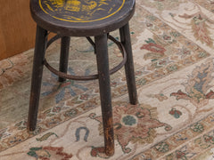 1960s Wooden Stool with Seahorse Motif