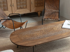1950s French Brutalist Oak Coffee Table