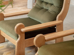 1970s Brutalist Oak Lounge Chair