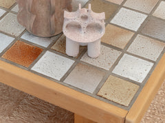 Petite Temple Sculpture in Volcanic Pink Glaze