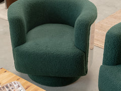 1980s Italian Metal Upholstered Swivel Armchair
