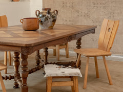 1950s Timber and Cow Hide Stool 02