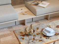 1960s Ceramic Tiled Cane Coffee Table by Audoux Minet & Chassin