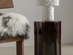Geometrical Pawn Side Table - Dark Brown