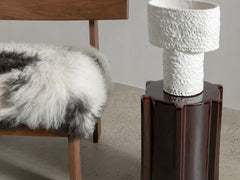 Geometrical Pawn Side Table - Dark Brown