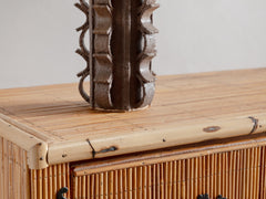 Rythme Vase 12 in Motar Stoneware with Marron Glaze
