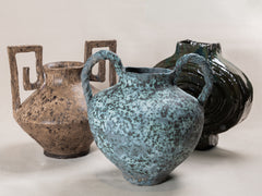 Blue Speckle Rope Handle Urn