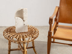 1960s Bamboo and Rattan Stool by Franco Albini