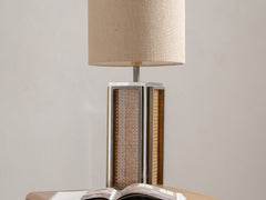 1980s Large Rattan Table Lamp