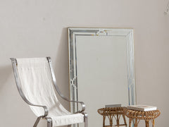 1970s Large Italian Bevelled Glass Wall Mirror