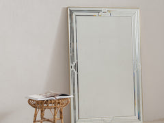 1970s Large Italian Bevelled Glass Wall Mirror