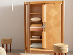 1950s Oak Cabinet by Guillerme & Chambron