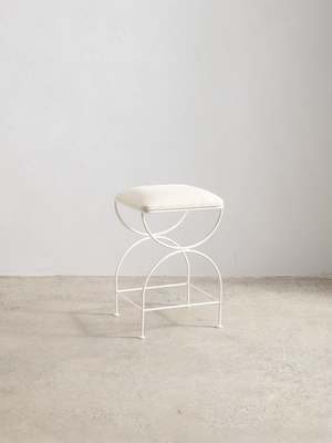 Soleil Stool - Ivory with Sunfish Stripe
