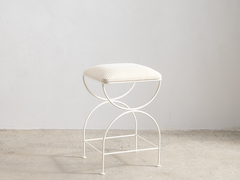 Soleil Stool - Ivory with Sunfish Stripe