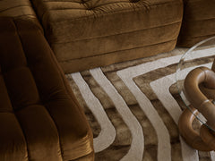 Psychedelic Labyrinth Beige Dip Dye Rug