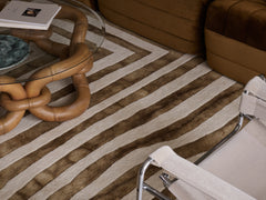 Psychedelic Labyrinth Beige Dip Dye Rug