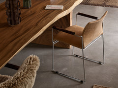 Rythme Vase 12 in Motar Stoneware with Marron Glaze