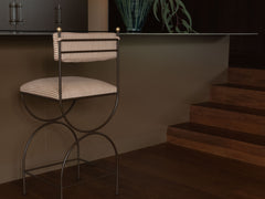 Soleil Stool with Back - Bronze with Sunset Stripe