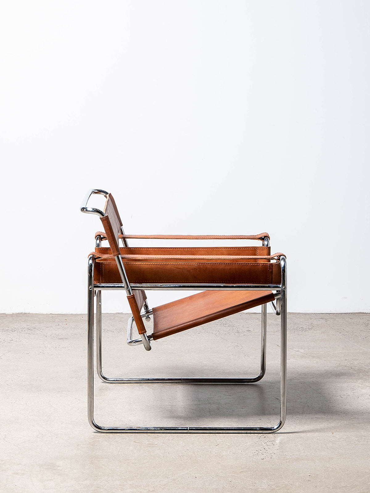 Wassily Chair with Chestnut Leather Upholstery