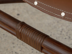Tito Agnoli Cane & Leather Sling Armchair