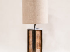 1980s Rattan Table Lamp