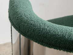 1980s Italian Metal Upholstered Swivel Armchair